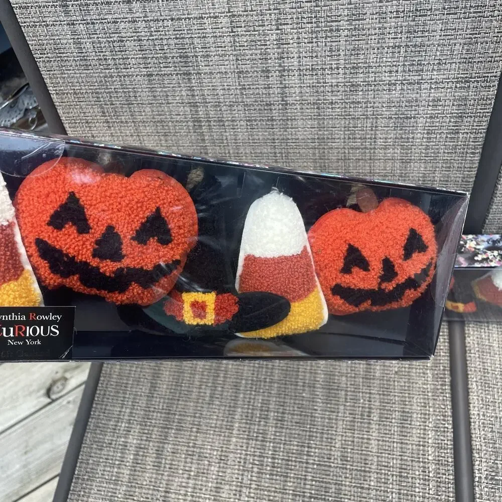 2 Cynthia Rowley Halloween Candy Corn Ghost Witch Hat Jack O Lantern Garland 6'